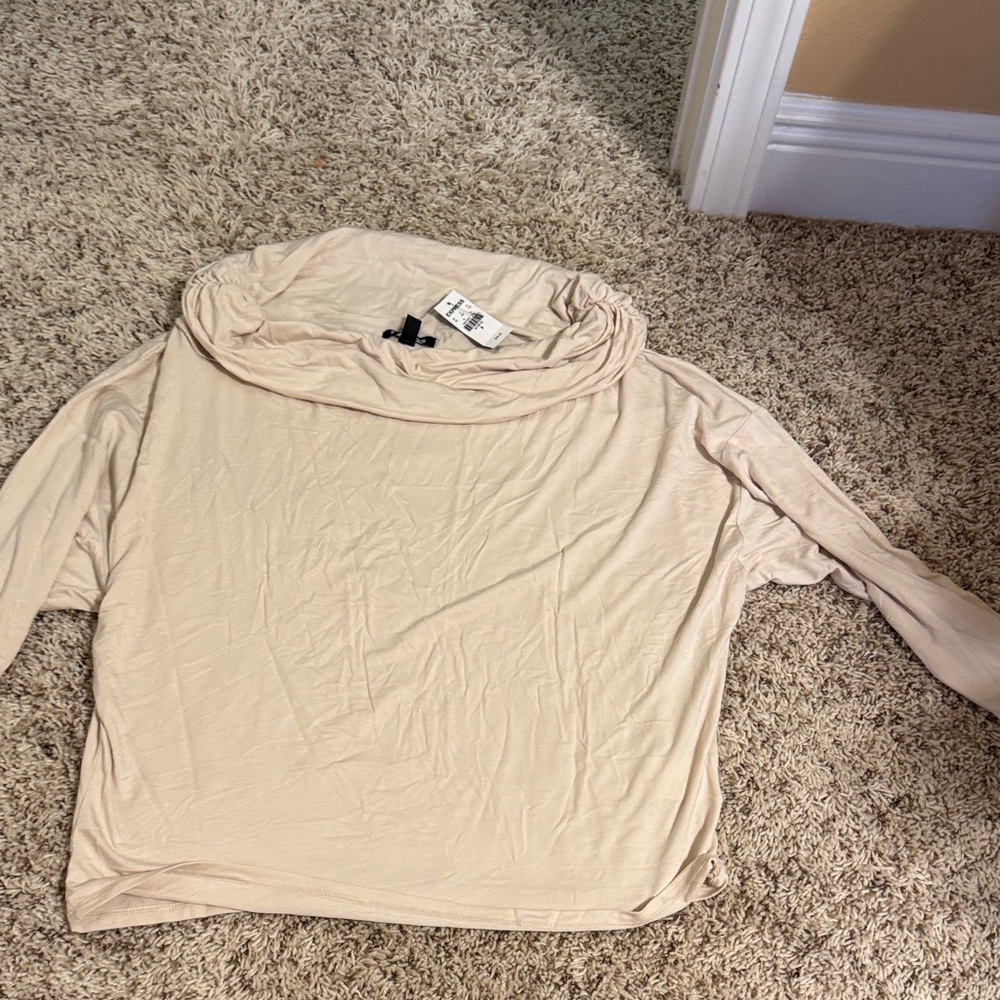 NWT Express Women's Cream Cowl Neck Long Sleeve